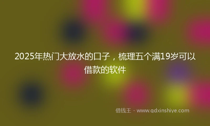 2025年热门大放水的口子，梳理五个满19岁可以借款的软件