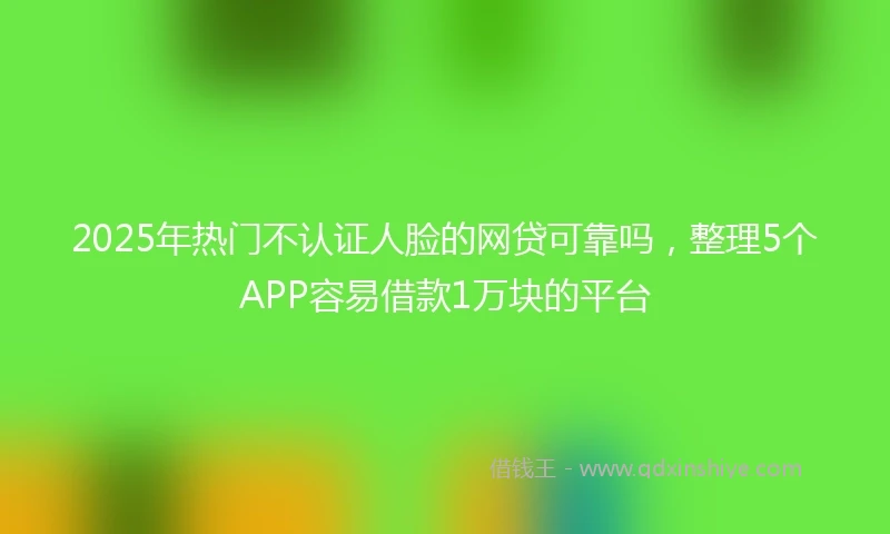 2025年热门不认证人脸的网贷可靠吗，整理5个APP容易借款1万块的平台