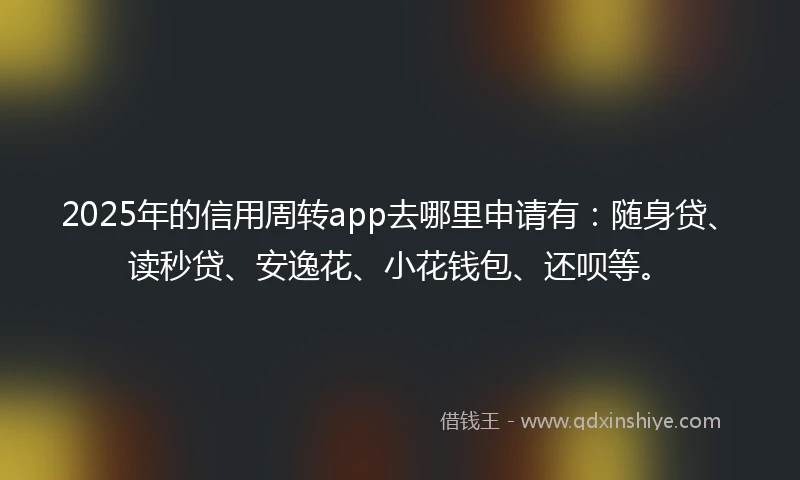 2025年的信用周转app去哪里申请有：随身贷、读秒贷、安逸花、小花钱包、还呗等。