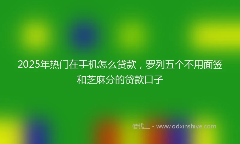 2025年热门在手机怎么贷款,罗列五个不用面签和芝麻分的贷款口子