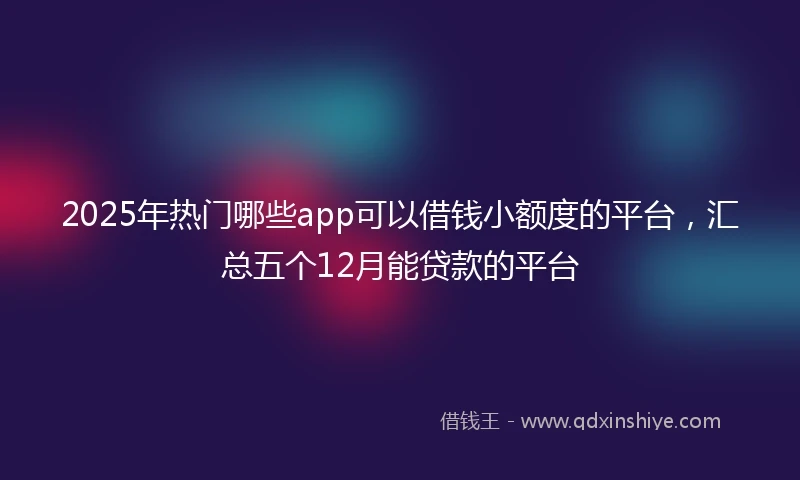2025年热门哪些app可以借钱小额度的平台，汇总五个12月能贷款的平台