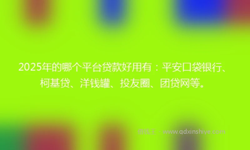 2025年的哪个平台贷款好用有：平安口袋银行、柯基贷、洋钱罐、投友圈、团贷网等。