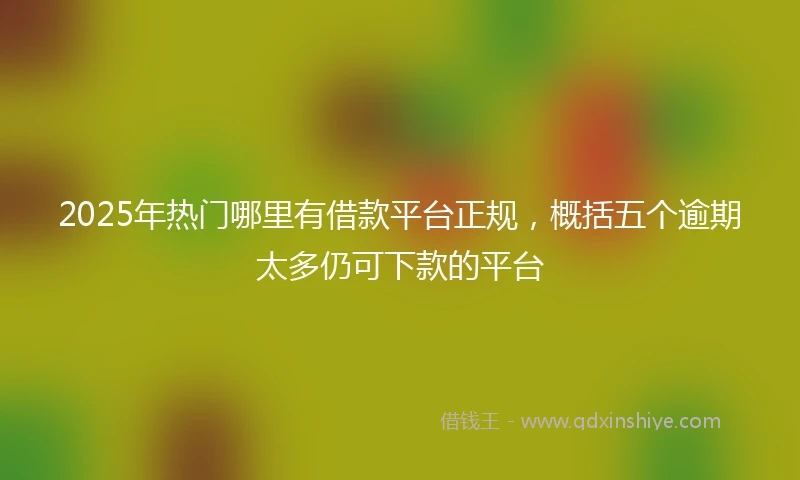 2025年热门哪里有借款平台正规,概括五个逾期太多仍可下款的平台