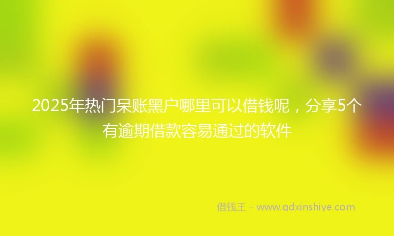 2025年热门呆账黑户哪里可以借钱呢，分享5个有逾期借款容易通过的软件