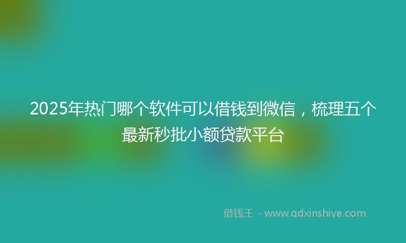 2025年热门哪个软件可以借钱到微信，梳理五个最新秒批小额贷款平台