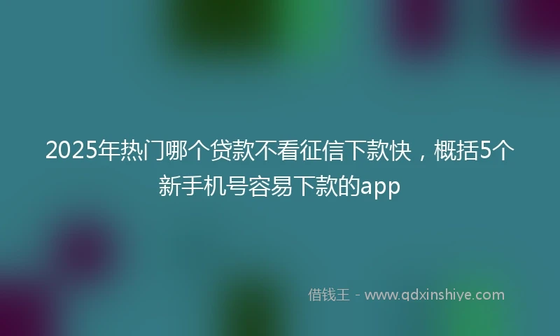 2025年热门哪个贷款不看征信下款快,概括5个新手机号容易下款的app