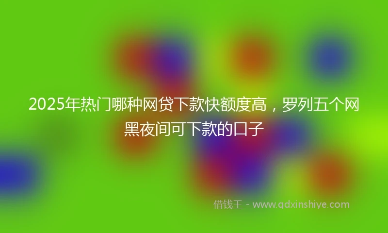 2025年热门哪种网贷下款快额度高,罗列五个网黑夜间可下款的口子