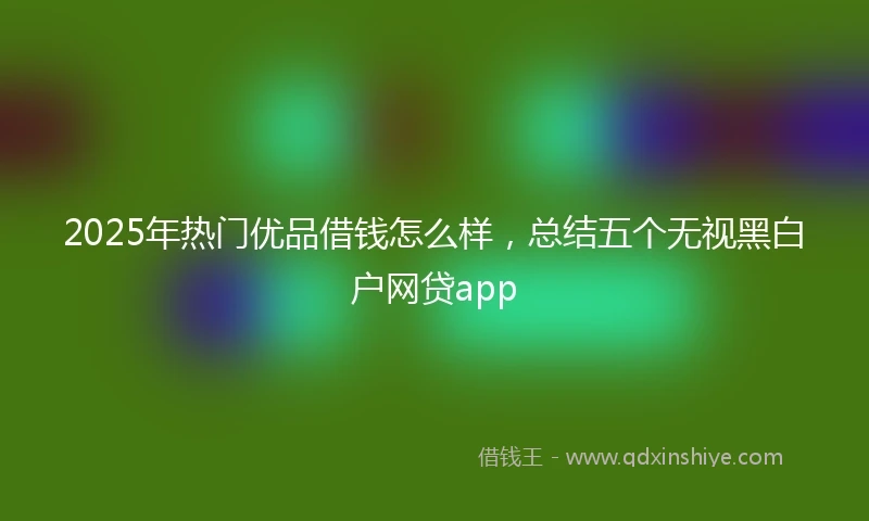 2025年热门优品借钱怎么样，总结五个无视黑白户网贷app