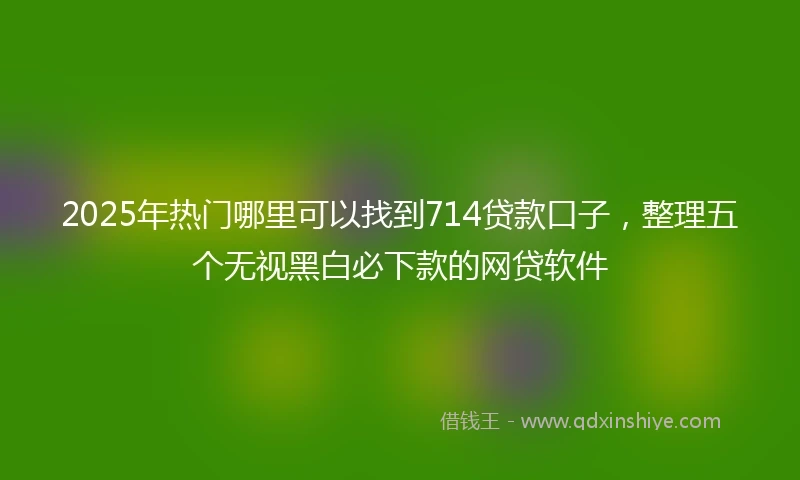 2025年热门哪里可以找到714贷款口子，整理五个无视黑白必下款的网贷软件