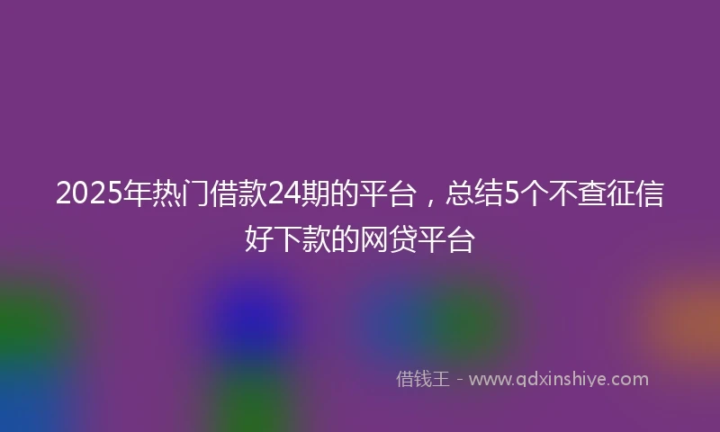 2025年热门借款24期的平台，总结5个不查征信好下款的网贷平台