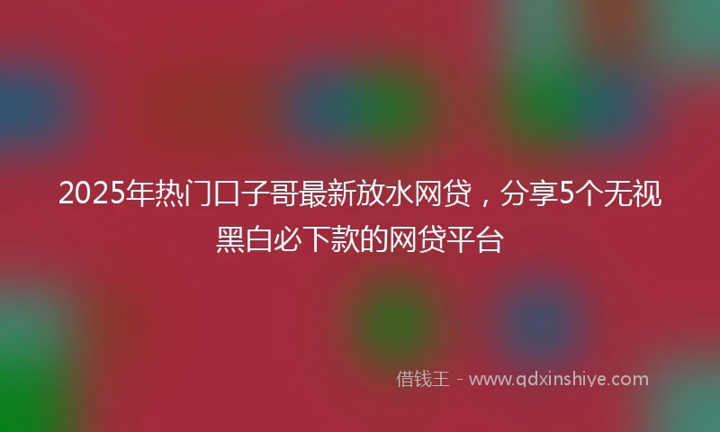 2025年热门口子哥最新放水网贷，分享5个无视黑白必下款的网贷平台