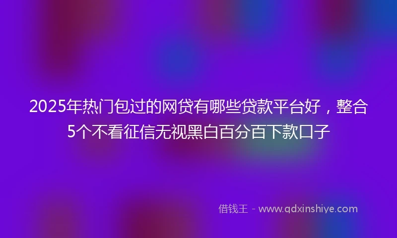 2025年热门包过的网贷有哪些贷款平台好，整合5个不看征信无视黑白百分百下款口子