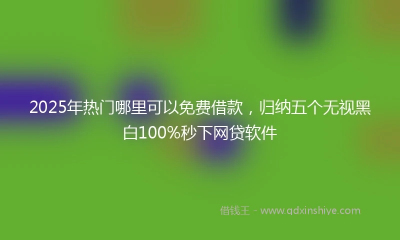 2025年热门哪里可以免费借款，归纳五个无视黑白100%秒下网贷软件