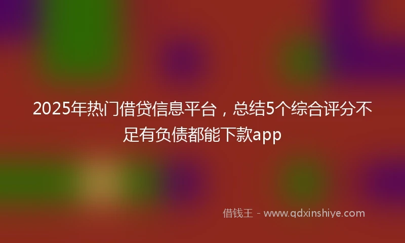 2025年热门借贷信息平台，总结5个综合评分不足有负债都能下款app