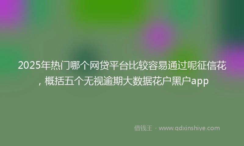 2025年热门哪个网贷平台比较容易通过呢征信花，概括五个无视逾期大数据花户黑户app