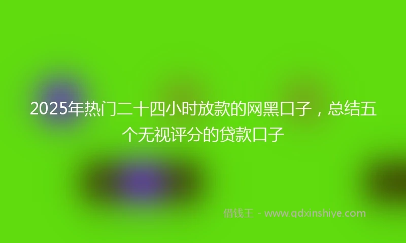 2025年热门二十四小时放款的网黑口子，总结五个无视评分的贷款口子