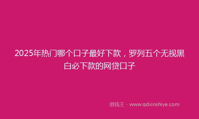 2025年热门哪个口子最好下款，罗列五个无视黑白必下款的网贷口子