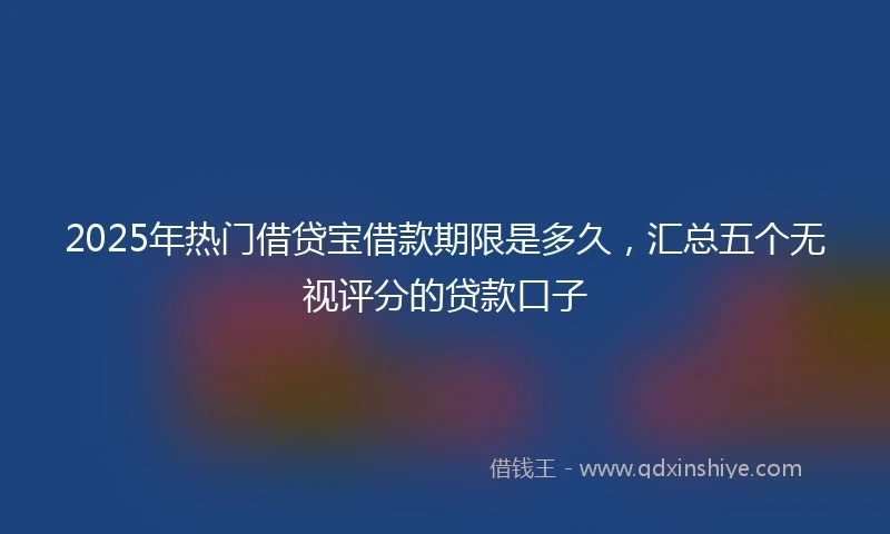 2025年热门借贷宝借款期限是多久，汇总五个无视评分的贷款口子