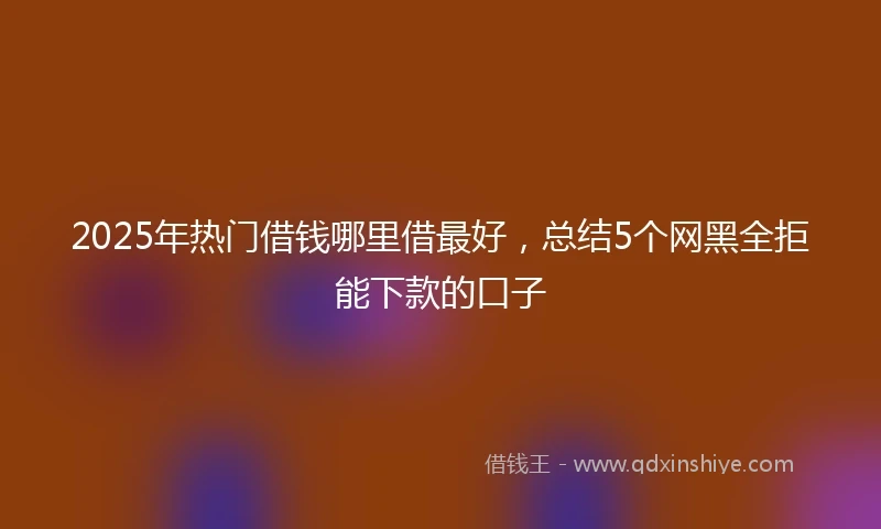 2025年热门借钱哪里借最好，总结5个网黑全拒能下款的口子