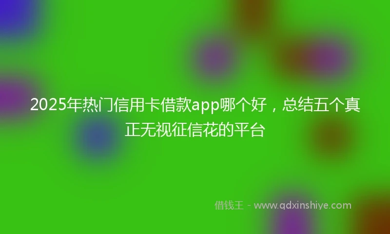 2025年热门信用卡借款app哪个好，总结五个真正无视征信花的平台