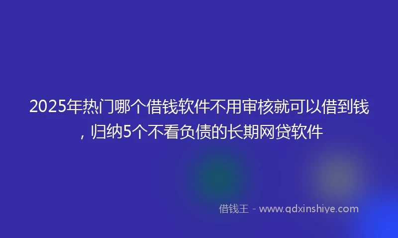 2025年热门哪个借钱软件不用审核就可以借到钱，归纳5个不看负债的长期网贷软件