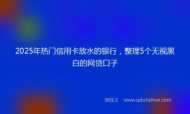 2025年热门信用卡放水的银行，整理5个无视黑白的网贷口子