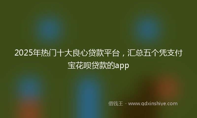 2025年热门十大良心贷款平台，汇总五个凭支付宝花呗贷款的app
