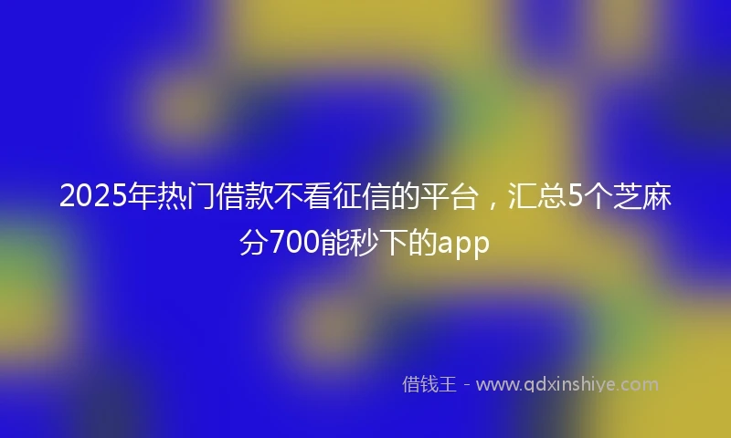 2025年热门借款不看征信的平台，汇总5个芝麻分700能秒下的app