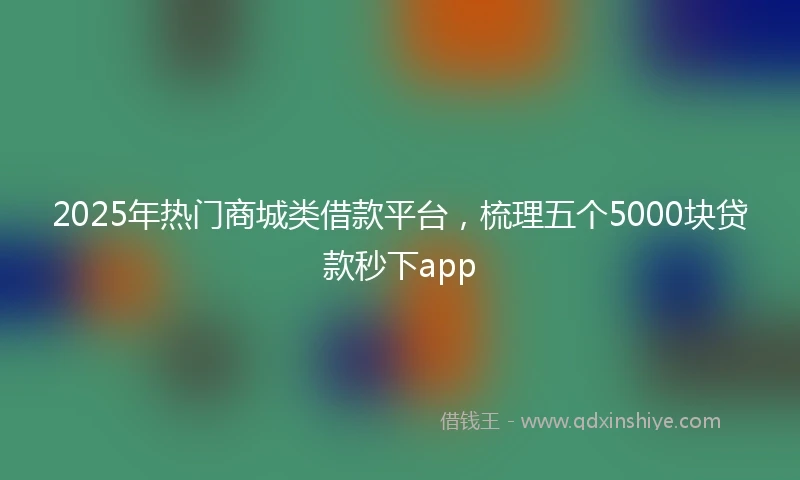 2025年热门商城类借款平台，梳理五个5000块贷款秒下app