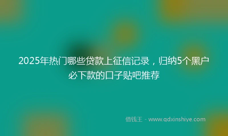 2025年热门哪些贷款上征信记录，归纳5个黑户必下款的口子贴吧推荐