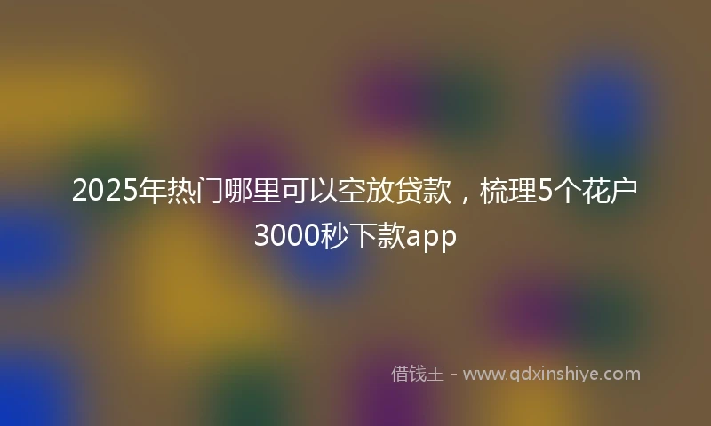 2025年热门哪里可以空放贷款，梳理5个花户3000秒下款app