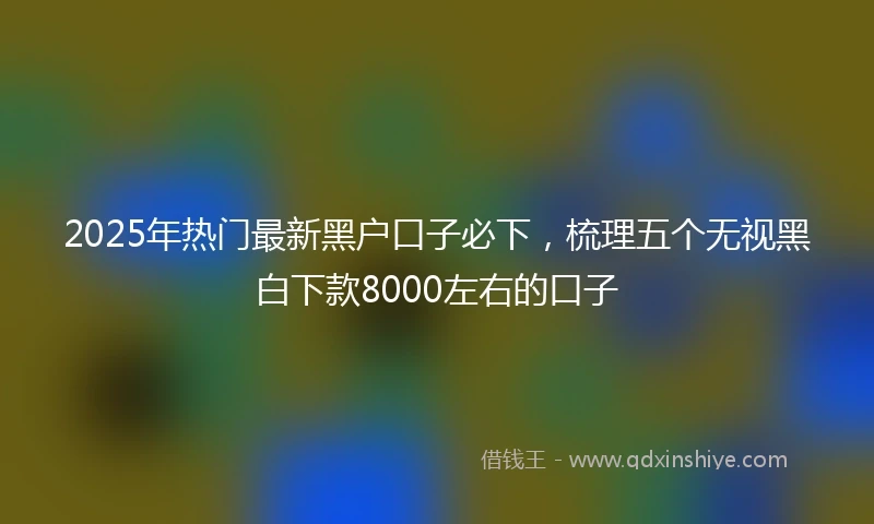 2025年热门最新黑户口子必下，梳理五个无视黑白下款8000左右的口子
