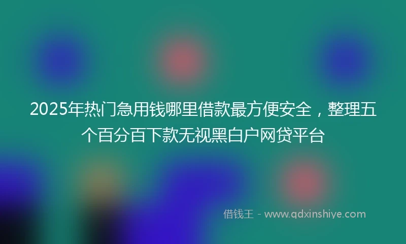 2025年热门急用钱哪里借款最方便安全，整理五个百分百下款无视黑白户网贷平台