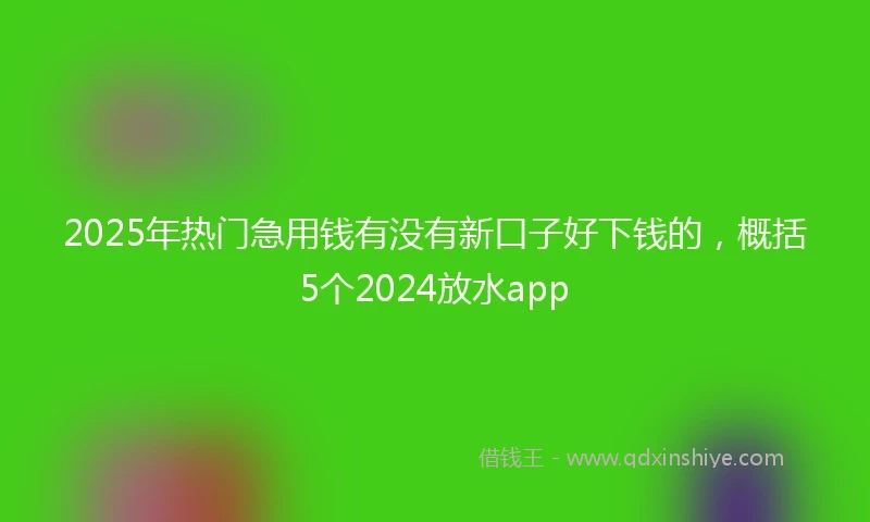 2025年热门急用钱有没有新口子好下钱的，概括5个2024放水app