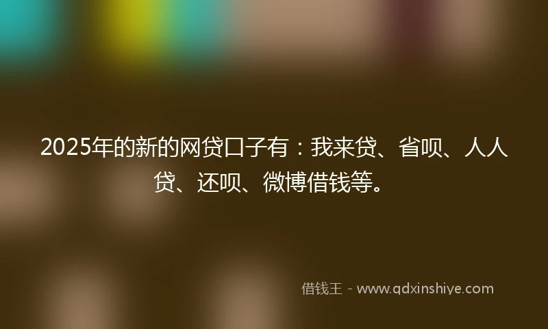 2025年的新的网贷口子有：我来贷、省呗、人人贷、还呗、微博借钱等。