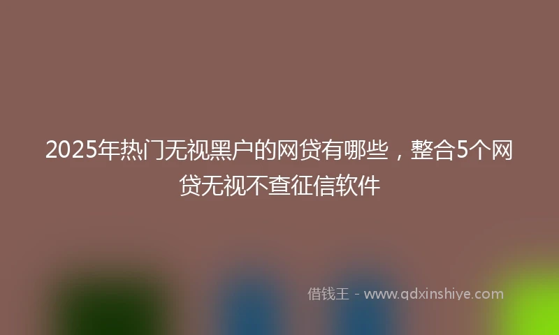 2025年热门无视黑户的网贷有哪些，整合5个网贷无视不查征信软件