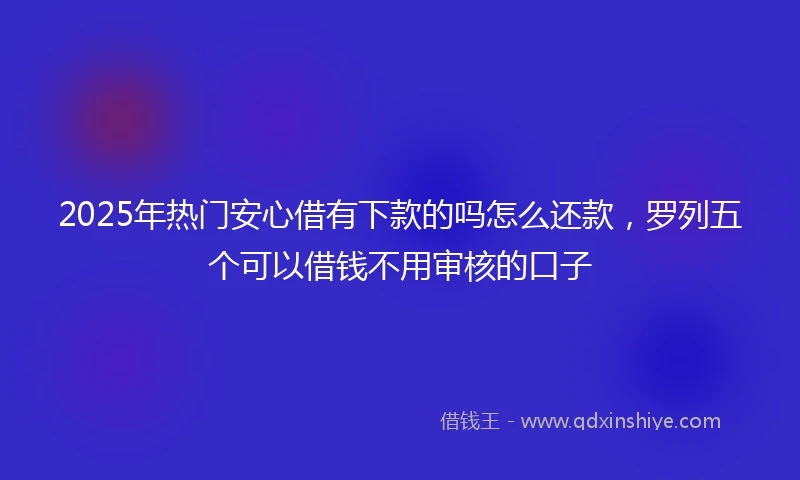 2025年热门安心借有下款的吗怎么还款，罗列五个可以借钱不用审核的口子