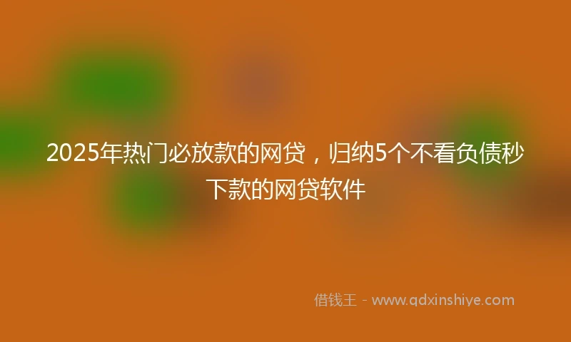 2025年热门必放款的网贷,归纳5个不看负债秒下款的网贷软件