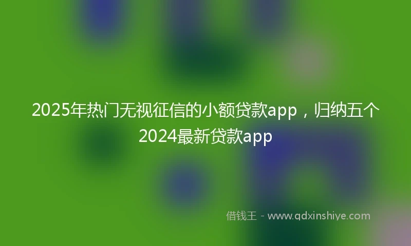 2025年热门无视征信的小额贷款app，归纳五个2024最新贷款app