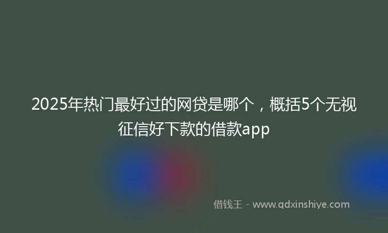 2025年热门最好过的网贷是哪个，概括5个无视征信好下款的借款app
