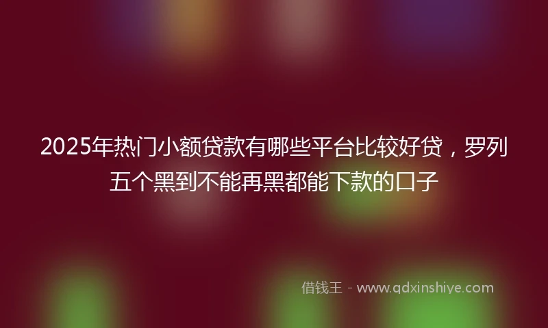 2025年热门小额贷款有哪些平台比较好贷，罗列五个黑到不能再黑都能下款的口子