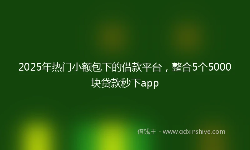 2025年热门小额包下的借款平台，整合5个5000块贷款秒下app