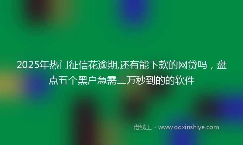 2025年热门征信花逾期,还有能下款的网贷吗，盘点五个黑户急需三万秒到的的软件