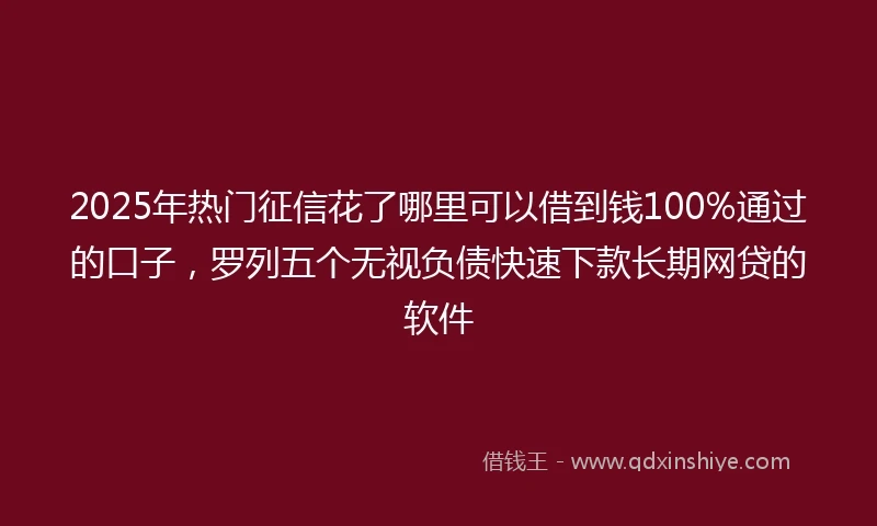 2025年热门征信花了哪里可以借到钱100%通过的口子，罗列五个无视负债快速下款长期网贷的软件