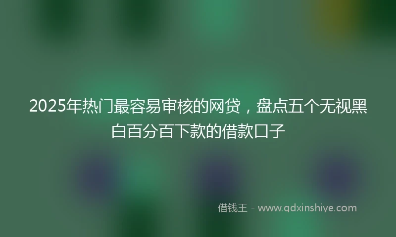 2025年热门最容易审核的网贷，盘点五个无视黑白百分百下款的借款口子