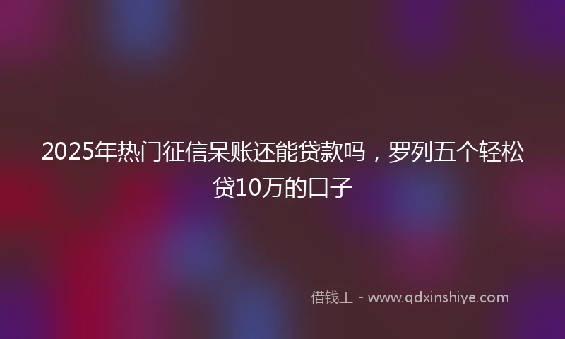 2025年热门征信呆账还能贷款吗，罗列五个轻松贷10万的口子