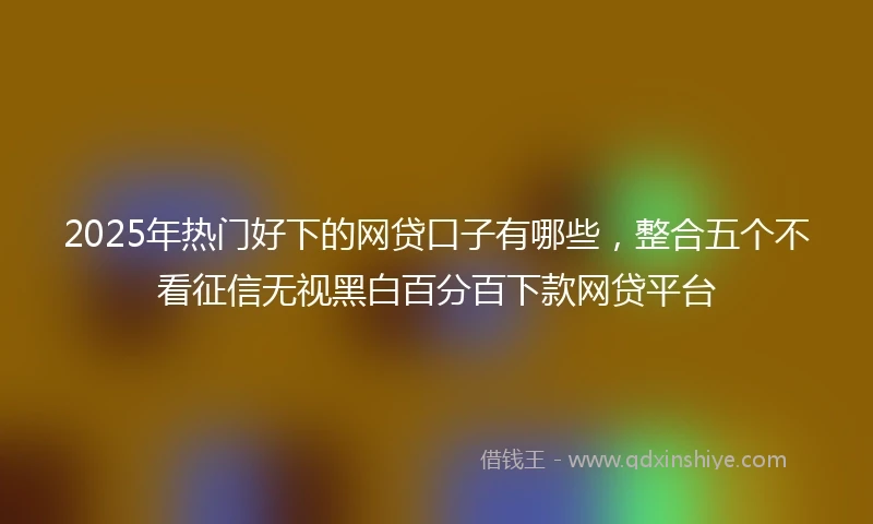 2025年热门好下的网贷口子有哪些，整合五个不看征信无视黑白百分百下款网贷平台