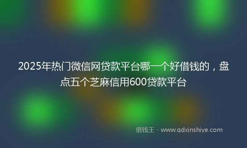 2025年热门微信网贷款平台哪一个好借钱的，盘点五个芝麻信用600贷款平台