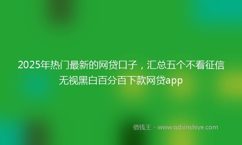 2025年热门最新的网贷口子，汇总五个不看征信无视黑白百分百下款网贷app