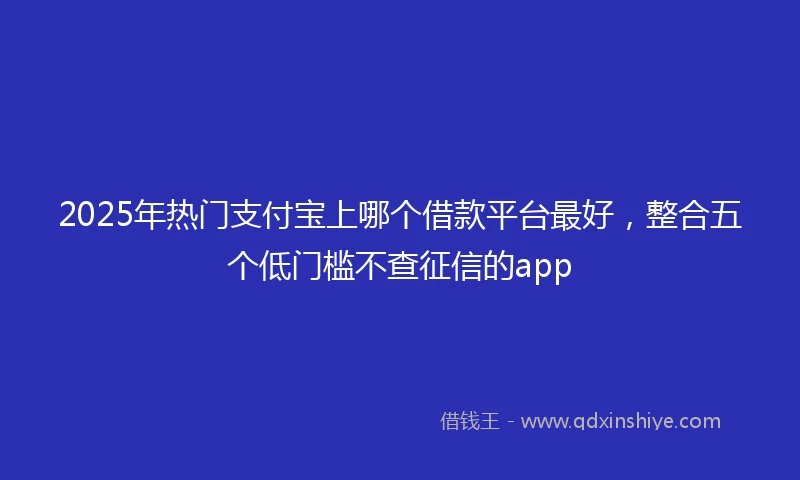 2025年热门支付宝上哪个借款平台最好，整合五个低门槛不查征信的app